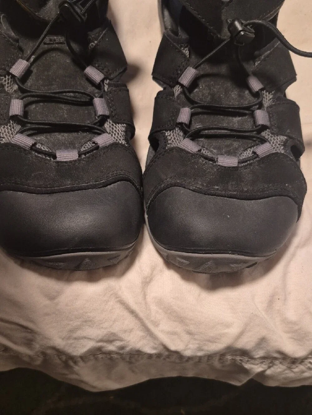 Teva Black and Gray Men's Outdoor Sandals with Yellow Accent